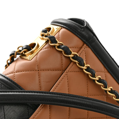 Chanel Lambskin Quilted Medium Elegant CC Flap Dark Beige Black 13 of 14