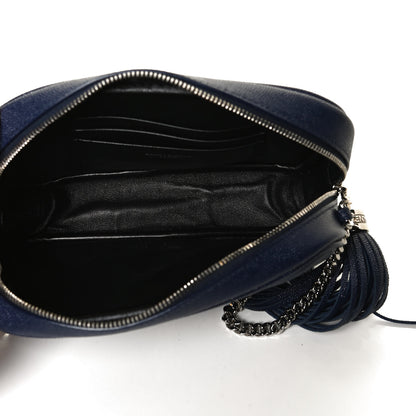 Saint Laurent Grain De Poudre Matelasse Monogram Mini Lou Camera Bag Denim 5 of 10