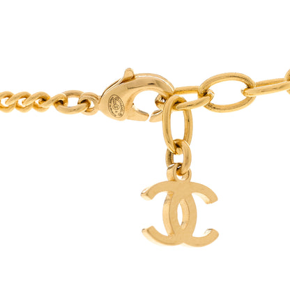 Chanel Crystal Pearl CC Africa Pendant Necklace Gold White 5 of 6