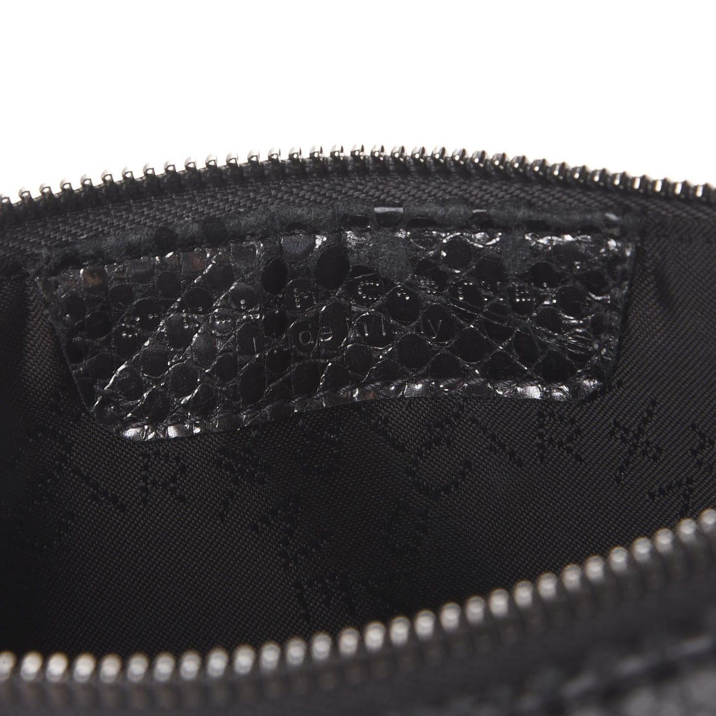 Metallic Snake Print Falabella Pochette Ruthenium