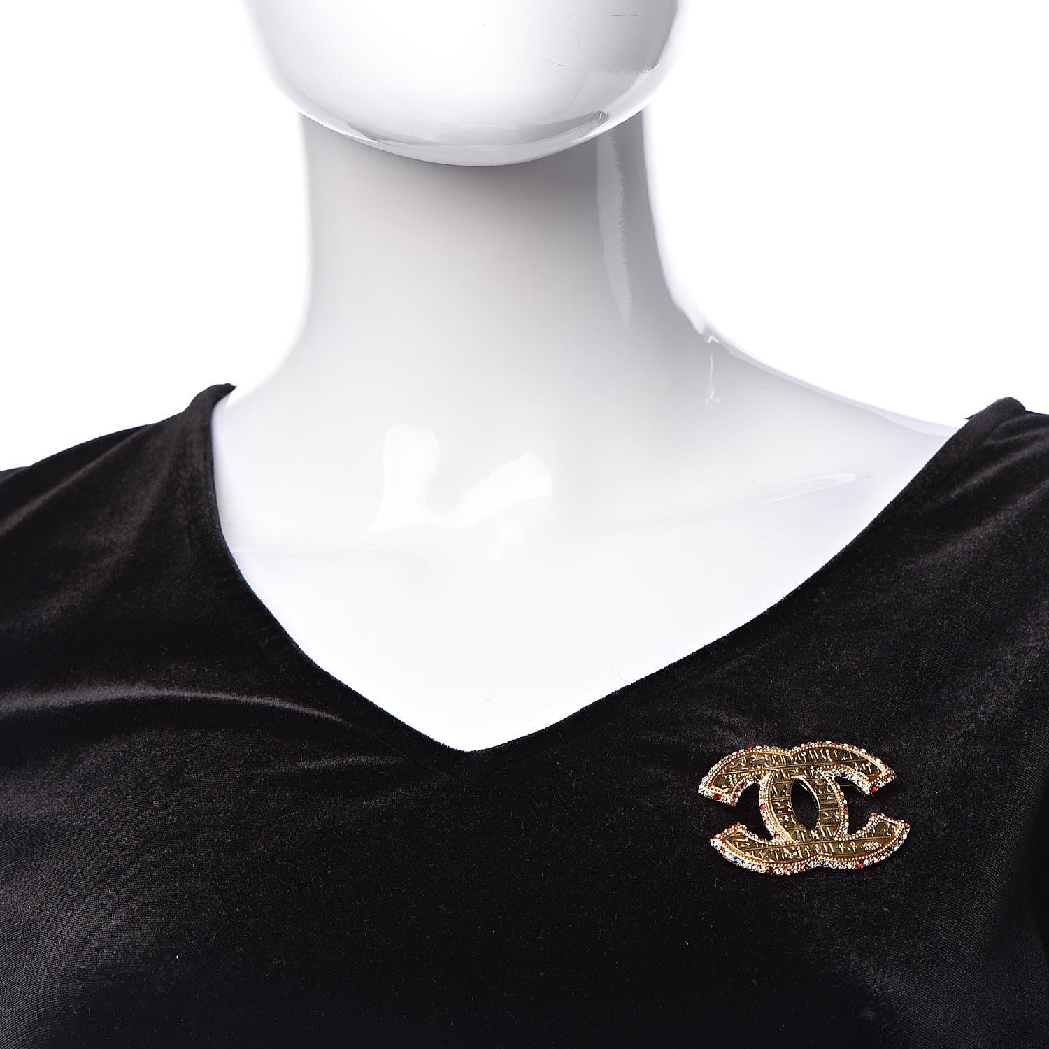 Chanel Crystal CC Brooch Gold Multicolor 2 of 5
