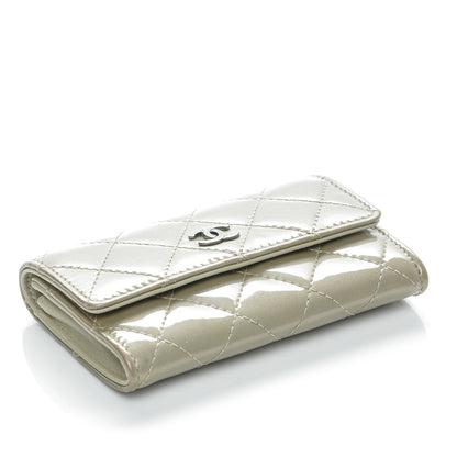 Chanel Patent Quilted Card Holder Light Gold 4 of 8