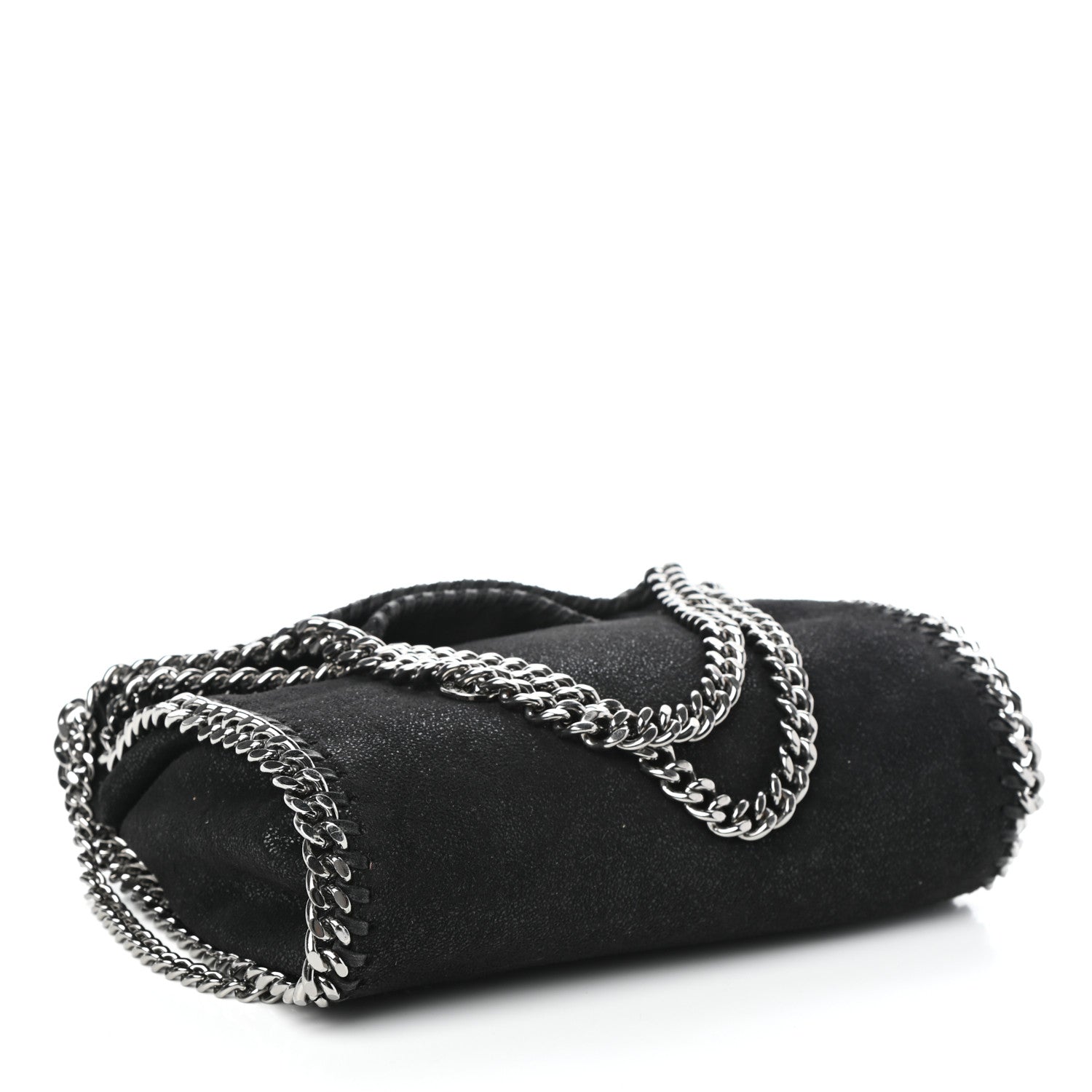 Stella McCartney Shaggy Deer Mini Falabella Fold Over Tote Black 4 of 8