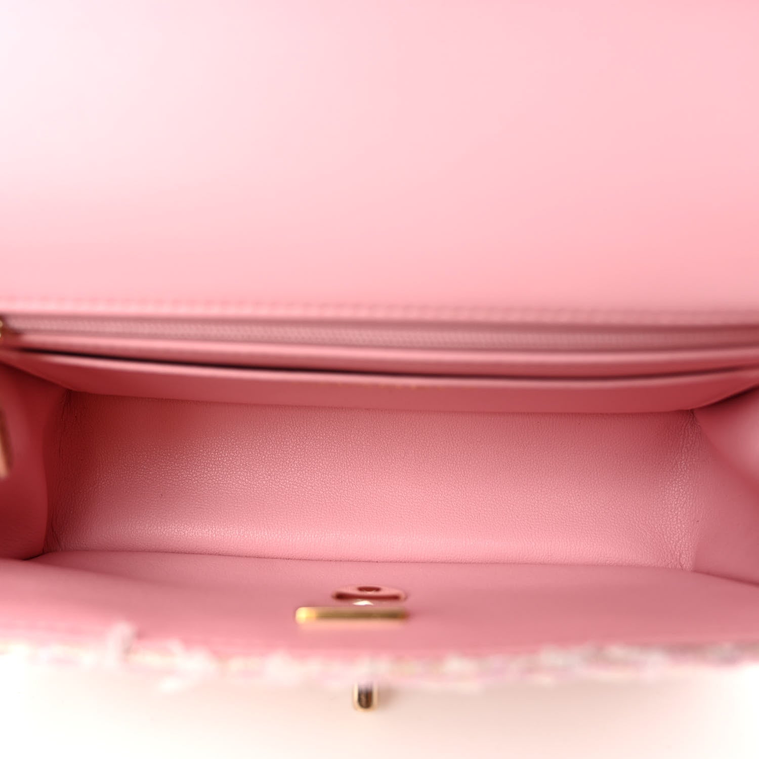 Chanel Tweed Quilted Mini Top Handle Rectangular Flap Light Pink 5 of 10