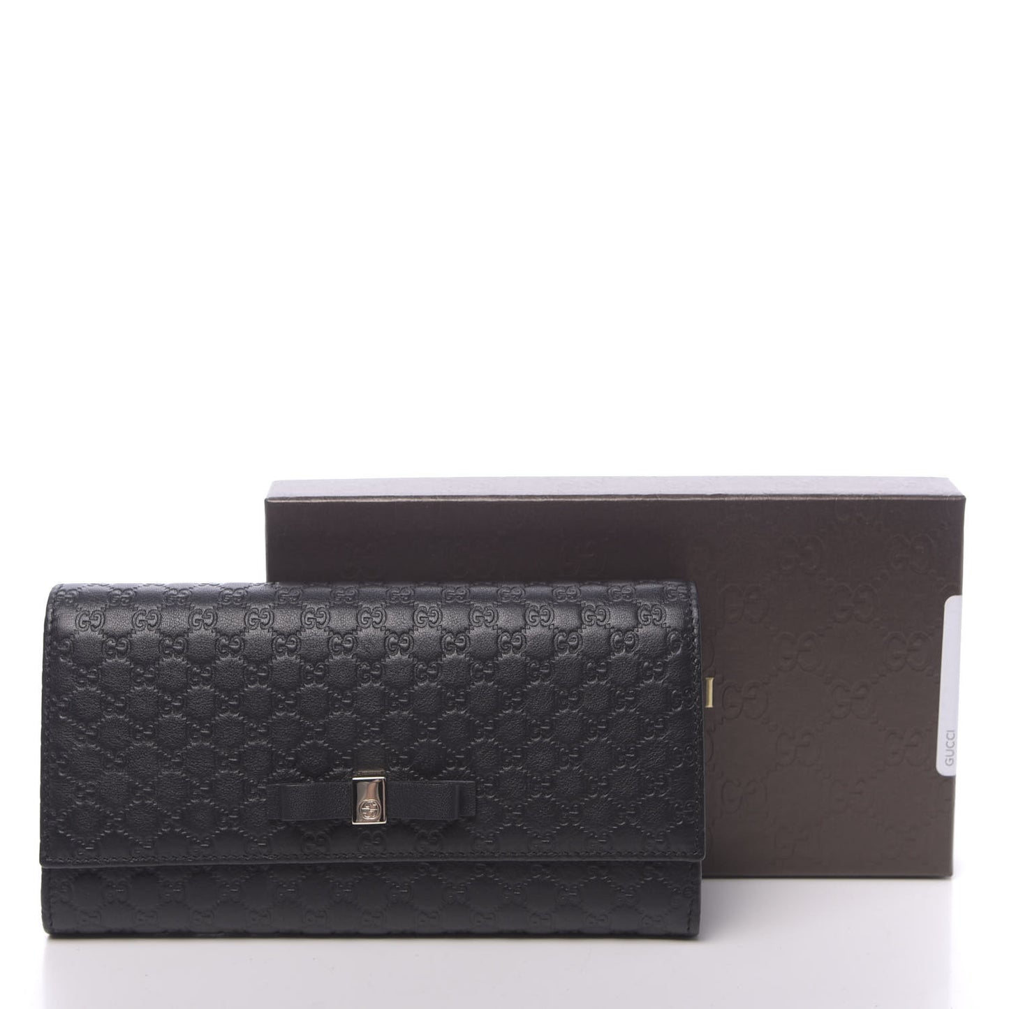Microguccissima Bow Continental Wallet Black