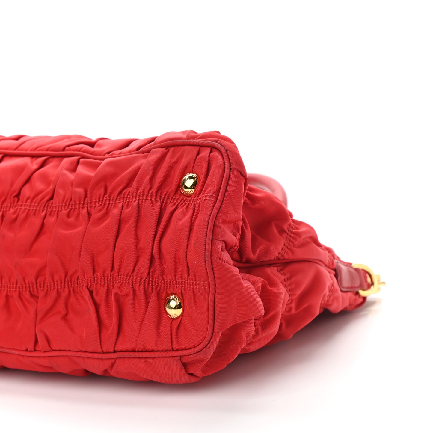 Tessuto Nylon Gaufre Tote Rosso