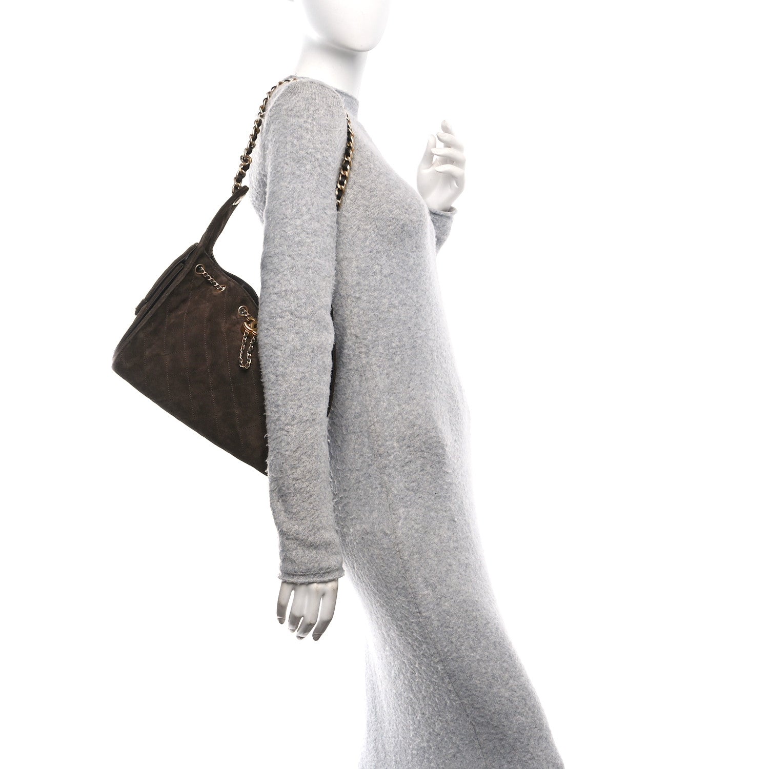 Chanel Suede Quilted Small Chanel 25 Handbag Dark Brown 2 of 11