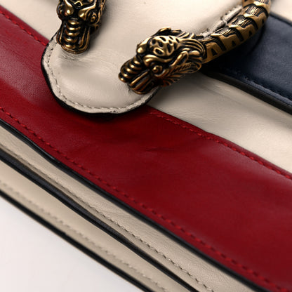 Gucci Calfskin Bamboo Web Mini Dionysus Top Handle Bag White Blue Hibiscus Red 19 of 29