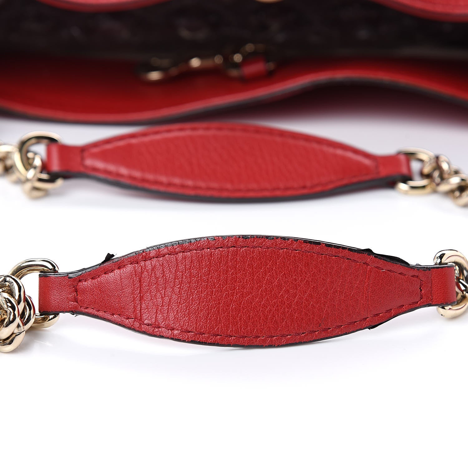 Gucci Pebbled Calfskin Medium Soho Chain Shoulder Bag Tabasco Red 11 of 11