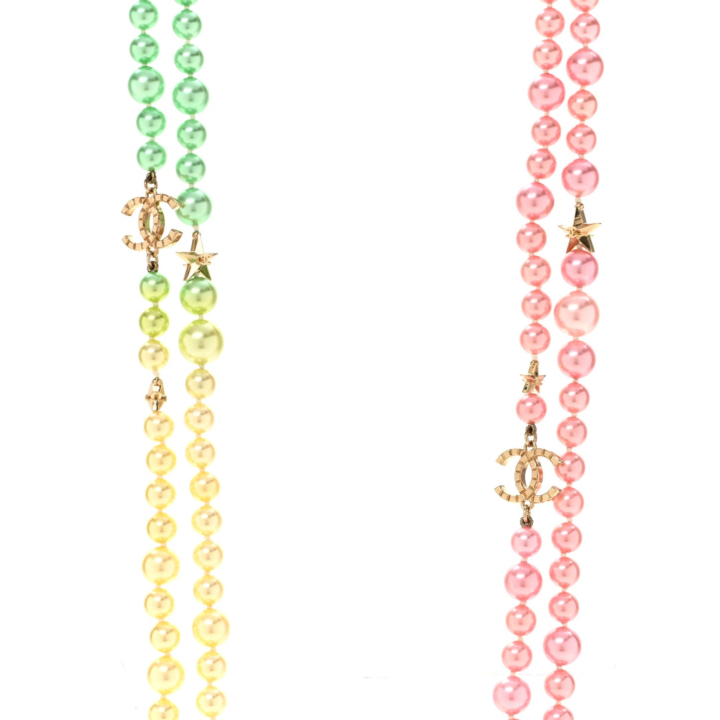 Pearl Star CC Cuba Multi Strand Long Necklace Gold Multicolor