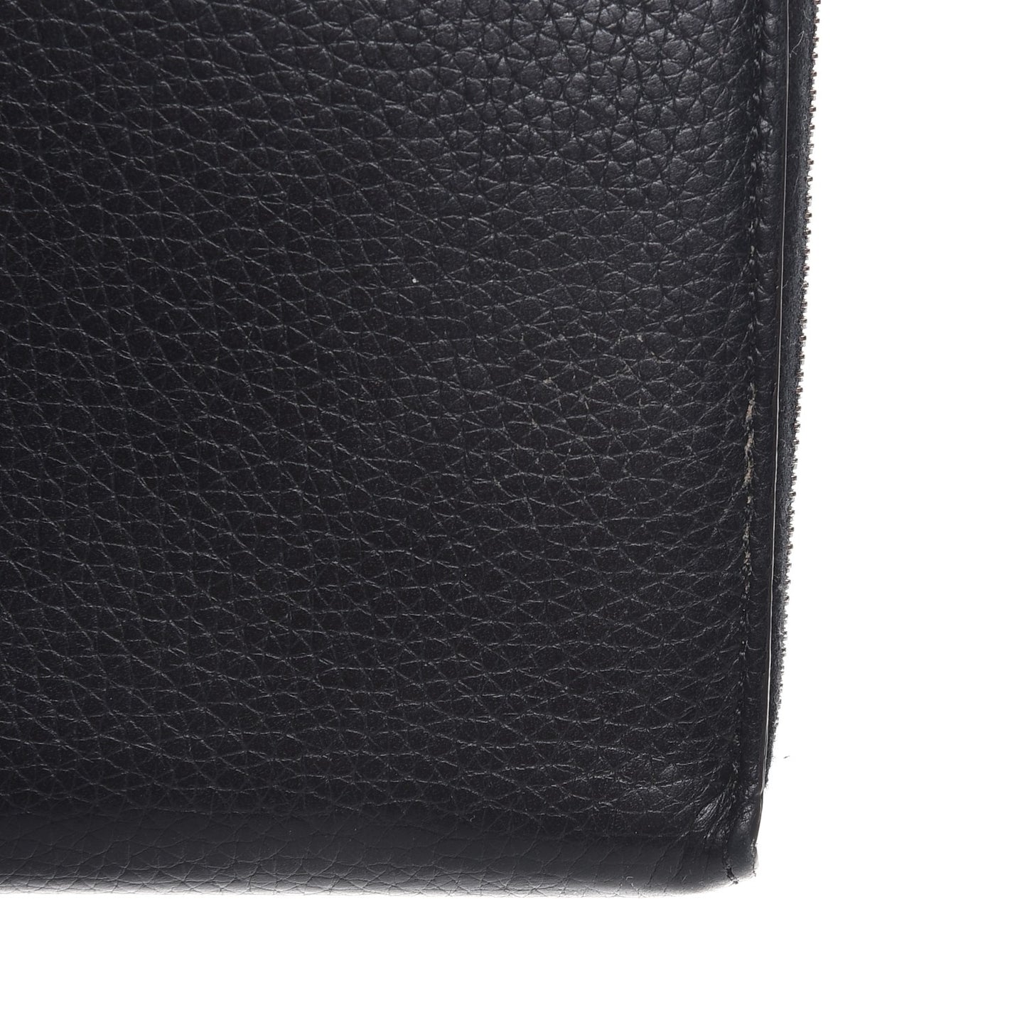 Calfskin Large Zip Around Multifunction Wallet Black Citron