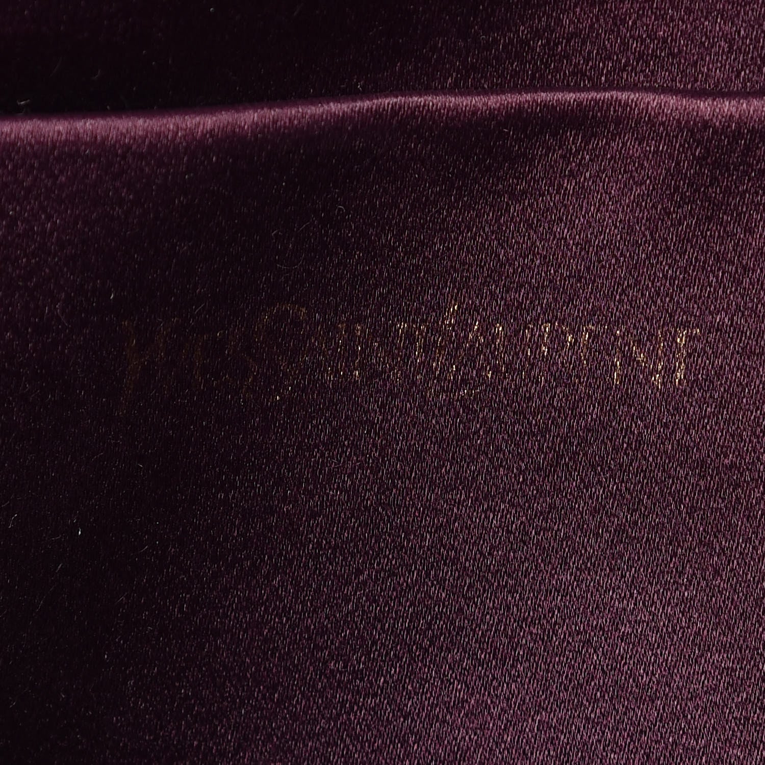 Saint Laurent Textured Patent Monogram Large Belle De Jour Clutch Burgundy 6 of 15