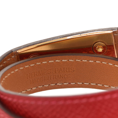 Hermes Epsom Rivale Double Tour Bracelet S Rouge Casaque 4 of 7