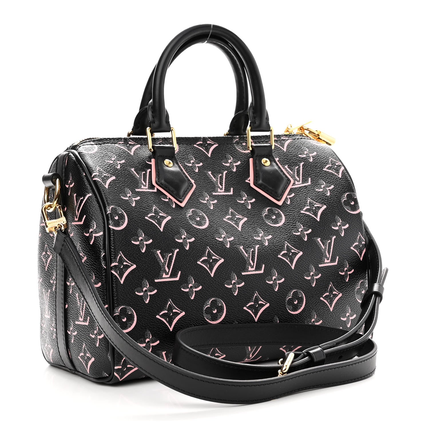 Louis Vuitton Monogram Fall for You Speedy Bandouliere 25 Black 3 of 9