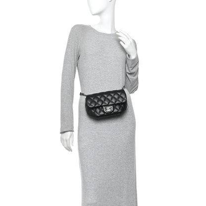 Chanel Calfskin Quilted CC Uniform Flap Belt Bag Black 2 of 10