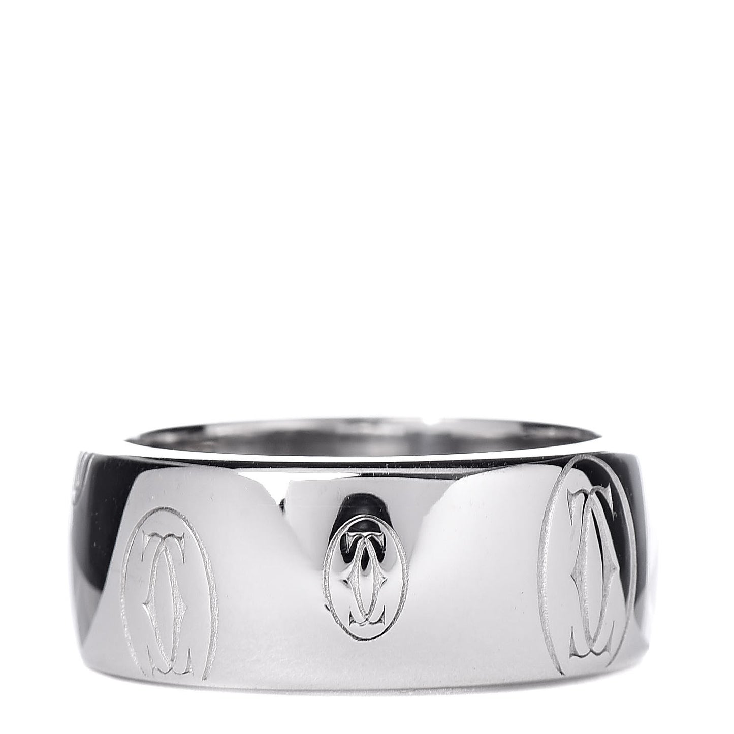 18K White Gold 8mm Happy Birthday Band 52 6