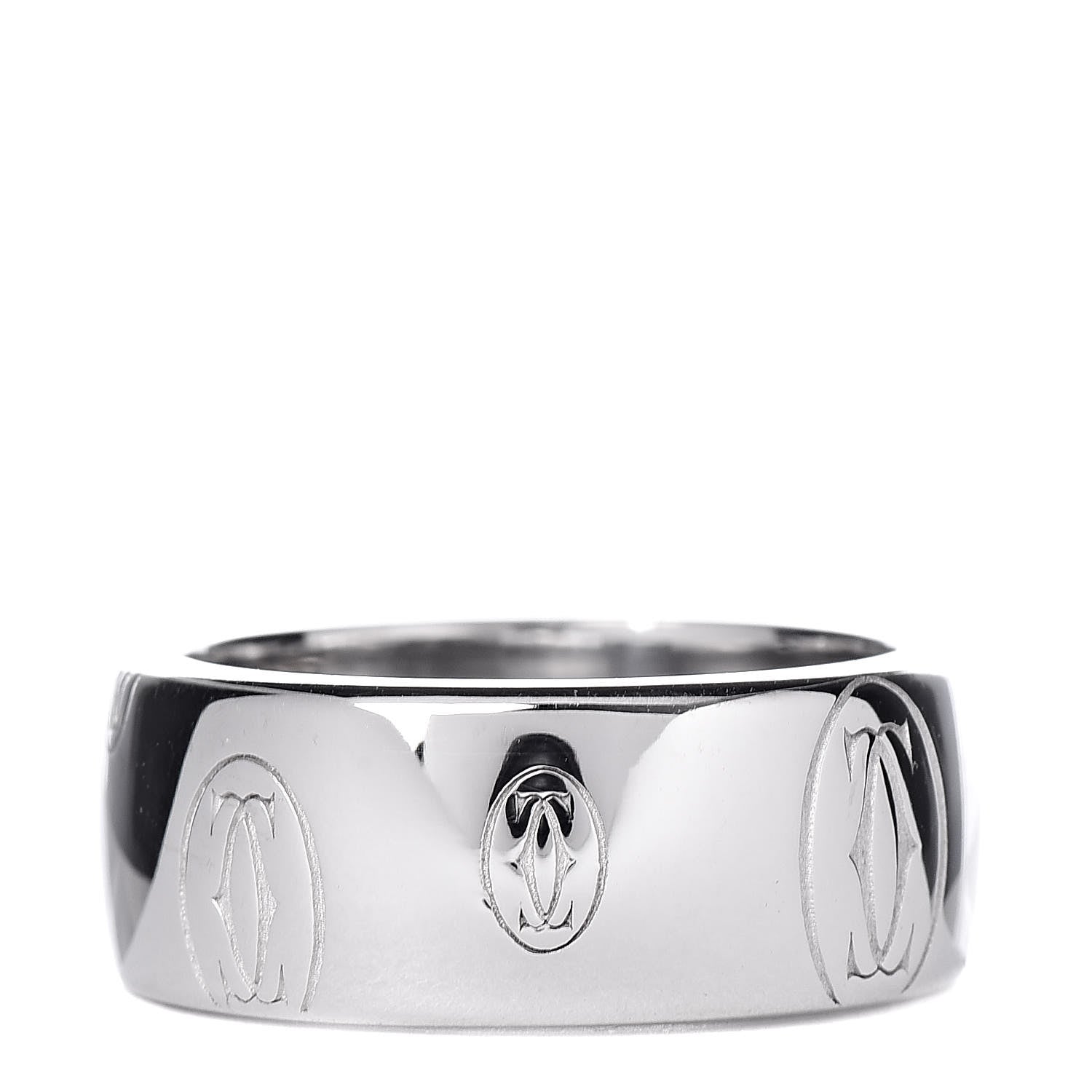 Cartier 18K White Gold 8mm Happy Birthday Band 52 6 3 of 4
