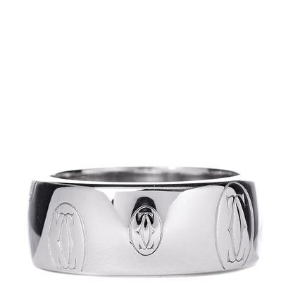 Cartier 18K White Gold 8mm Happy Birthday Band 52 6 3 of 4