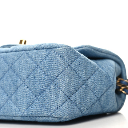 Chanel Denim Quilted Mini Pearl Crush Flap Blue 10 of 11