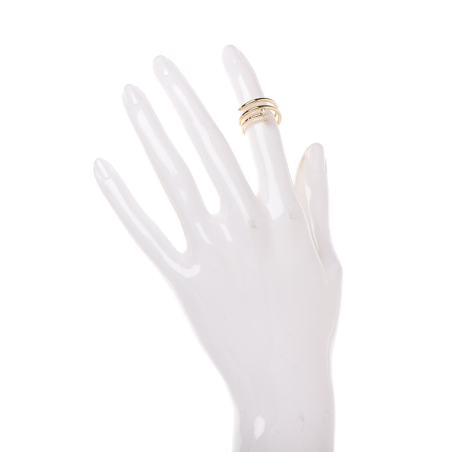 18K Yellow Gold Diamond Double Juste Un Clou Ring 50 5.25