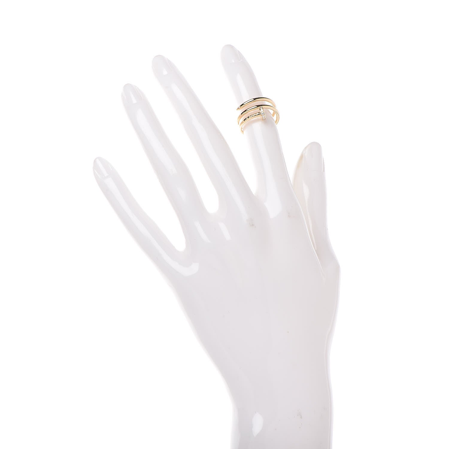 Cartier 18K Yellow Gold Diamond Double Juste Un Clou Ring 50 5.25 2 of 6
