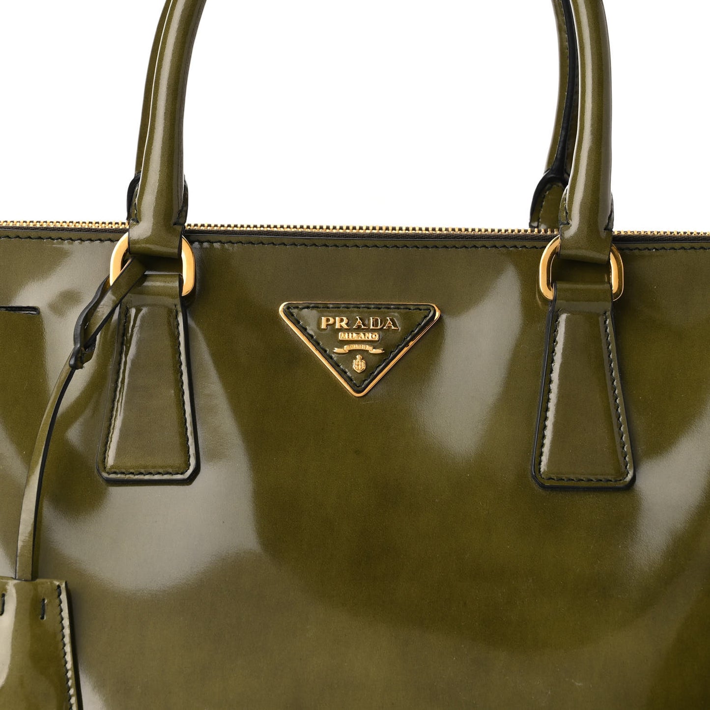 Spazzolato Large Galleria Double Zip Tote Militare Fume