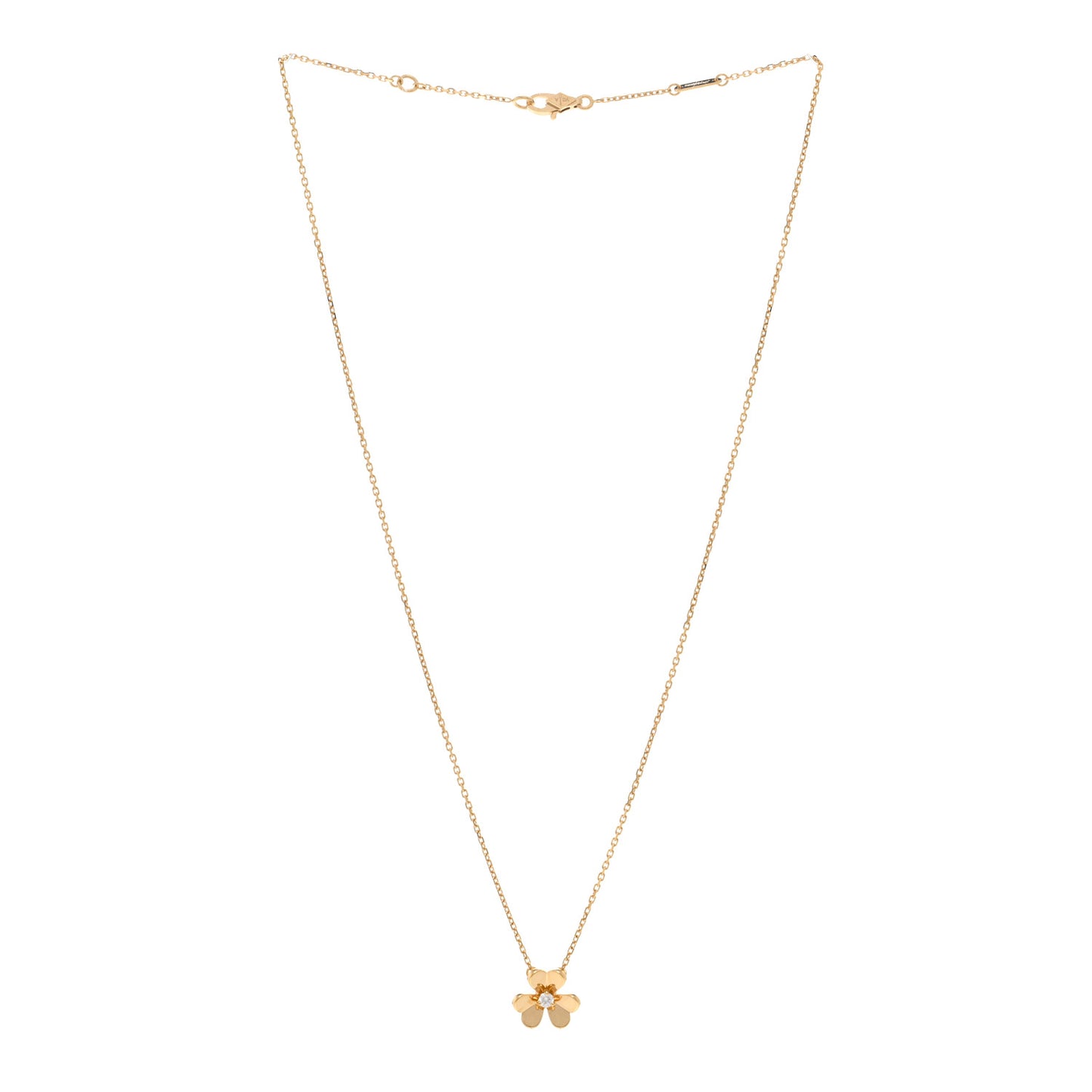 18K Yellow Gold Diamond Mini Frivole Pendant Necklace