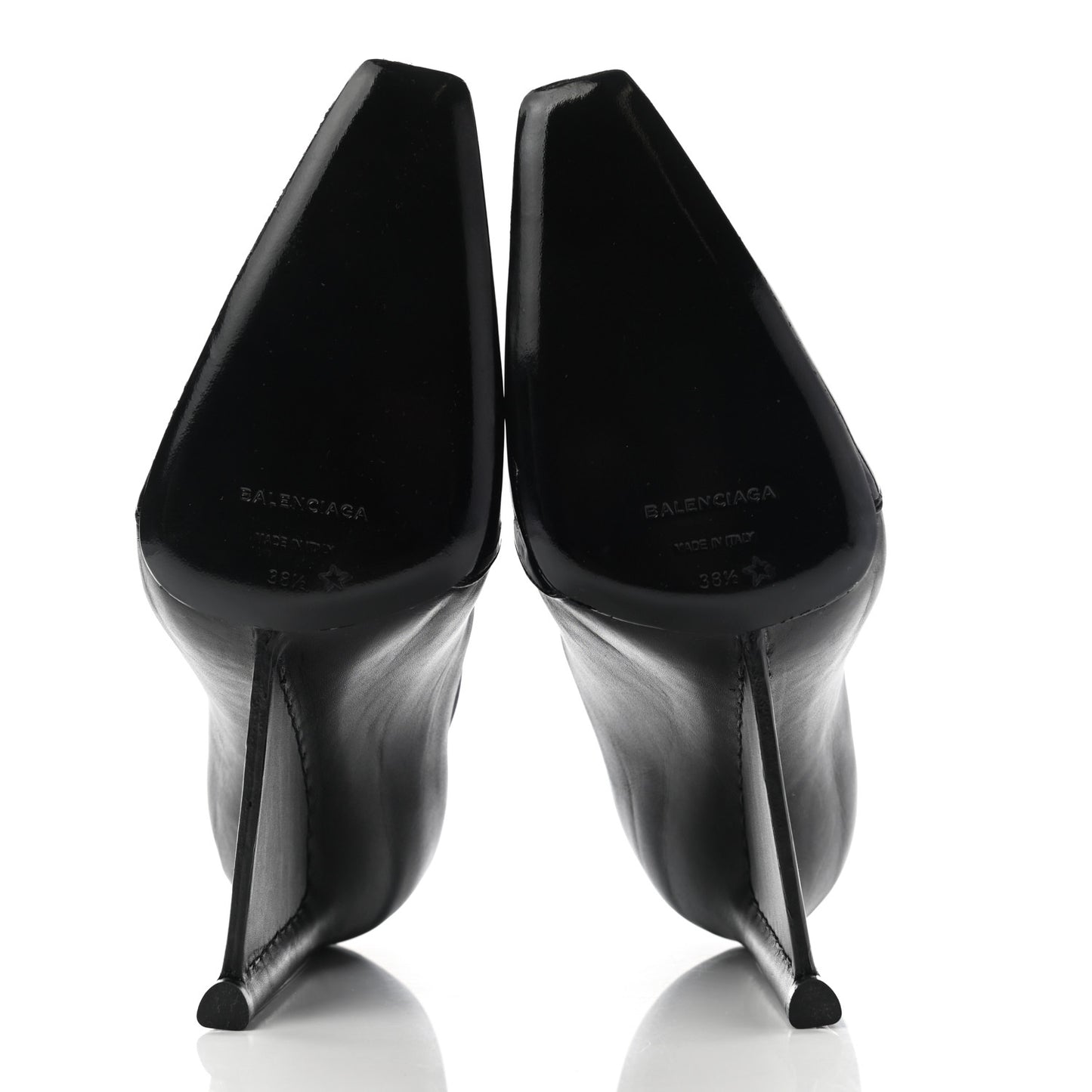 Neoprene Patent Calfskin Scuba Wedge Ankle Boots 38.5 Black