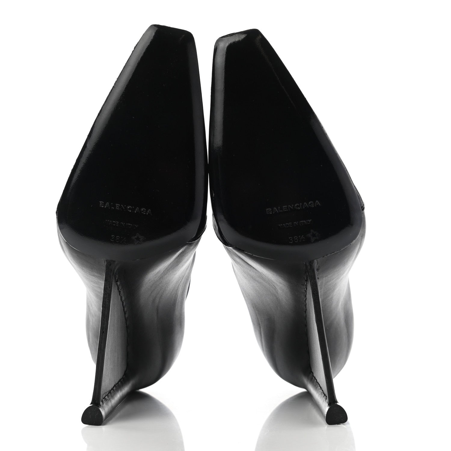 Balenciaga Neoprene Patent Calfskin Scuba Wedge Ankle Boots 38.5 Black 5 of 10