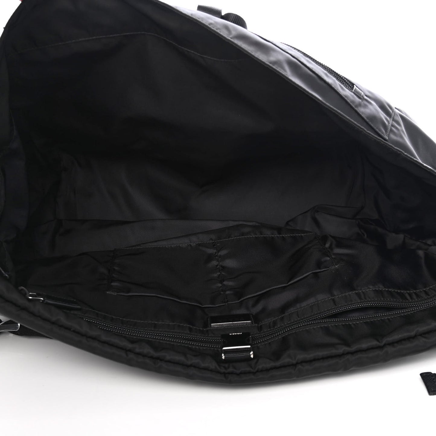 Tessuto Nylon Saffiano Racing Logo Messenger Bag Black