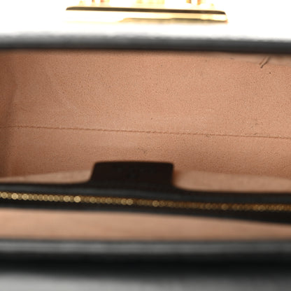 Gucci Guccissima Signature Small Padlock Top Handle Bag  Black 6 of 11