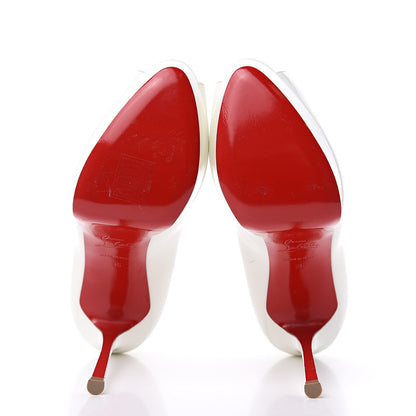 Christian Louboutin Patent Fetish Peep 130 Pumps 36 White 5 of 8