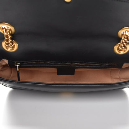 Gucci Calfskin Matelasse Small GG Marmont Shoulder Bag Black 5 of 10