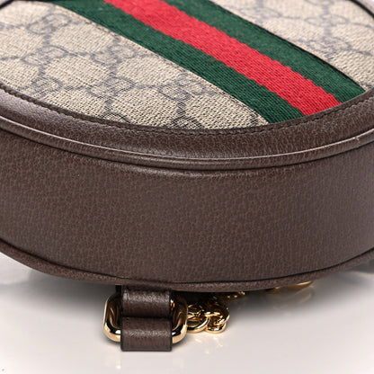 Gucci GG Supreme Monogram Web Mini Ophidia Round Backpack Brown 9 of 11