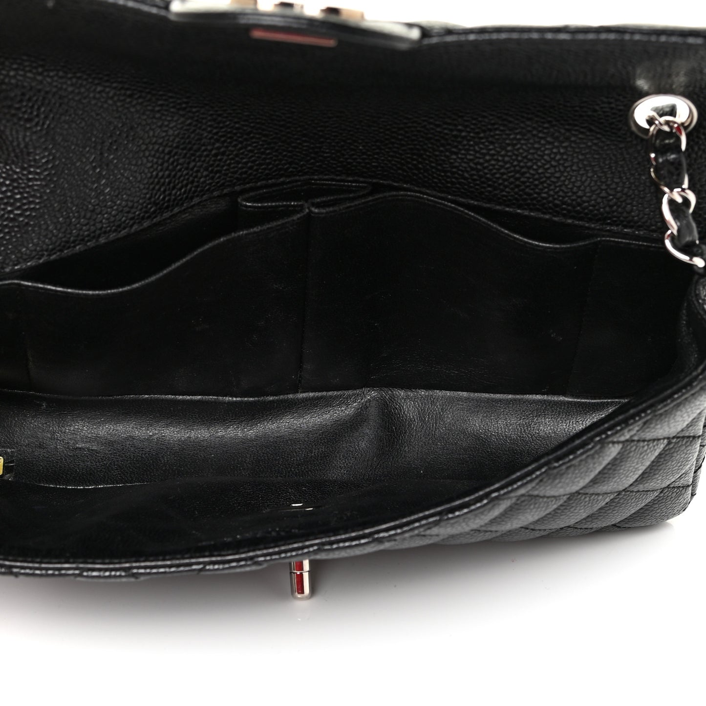 Caviar Quilted East West Flap Black