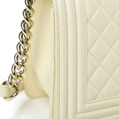 Chanel Lambskin Quilted Medium Boy Flap Light Beige 19 of 22