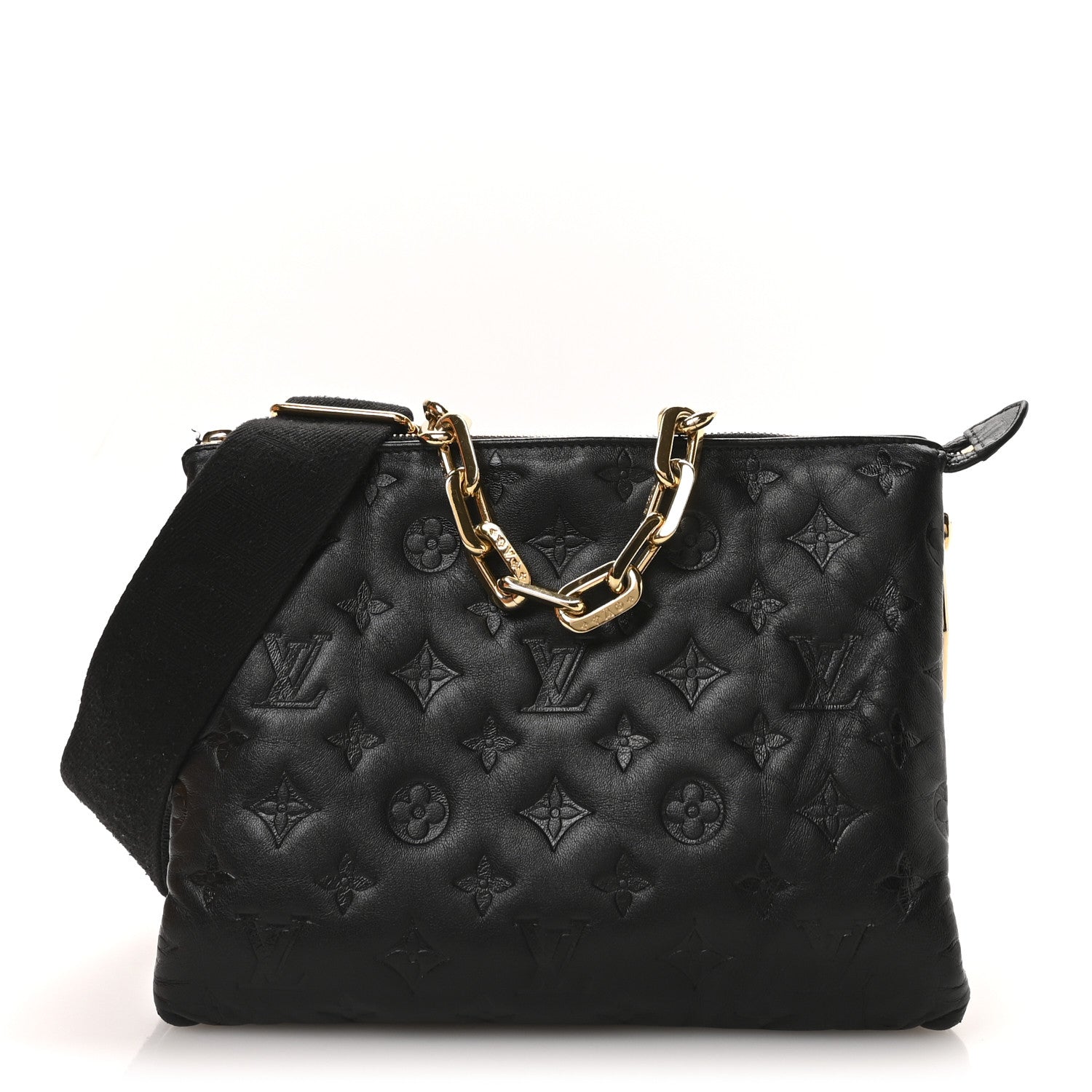Louis Vuitton Lambskin Embossed Monogram Coussin PM Black Black 1 of 11