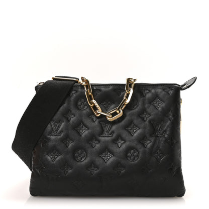 Louis Vuitton Lambskin Embossed Monogram Coussin PM Black Black 1 of 11