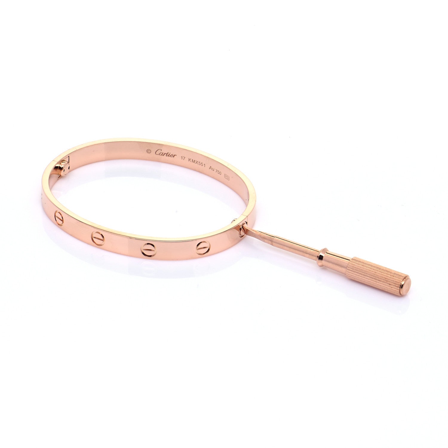 Cartier 18K Pink Gold LOVE Bracelet 17 5 of 7