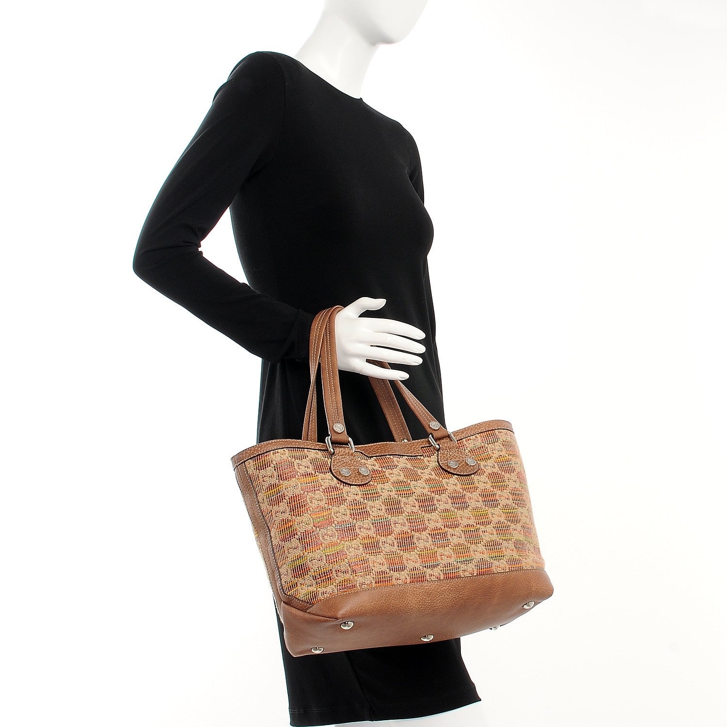 Gucci Straw Libeccio Monogram Large Sunset Tote Multicolor 2 of 8