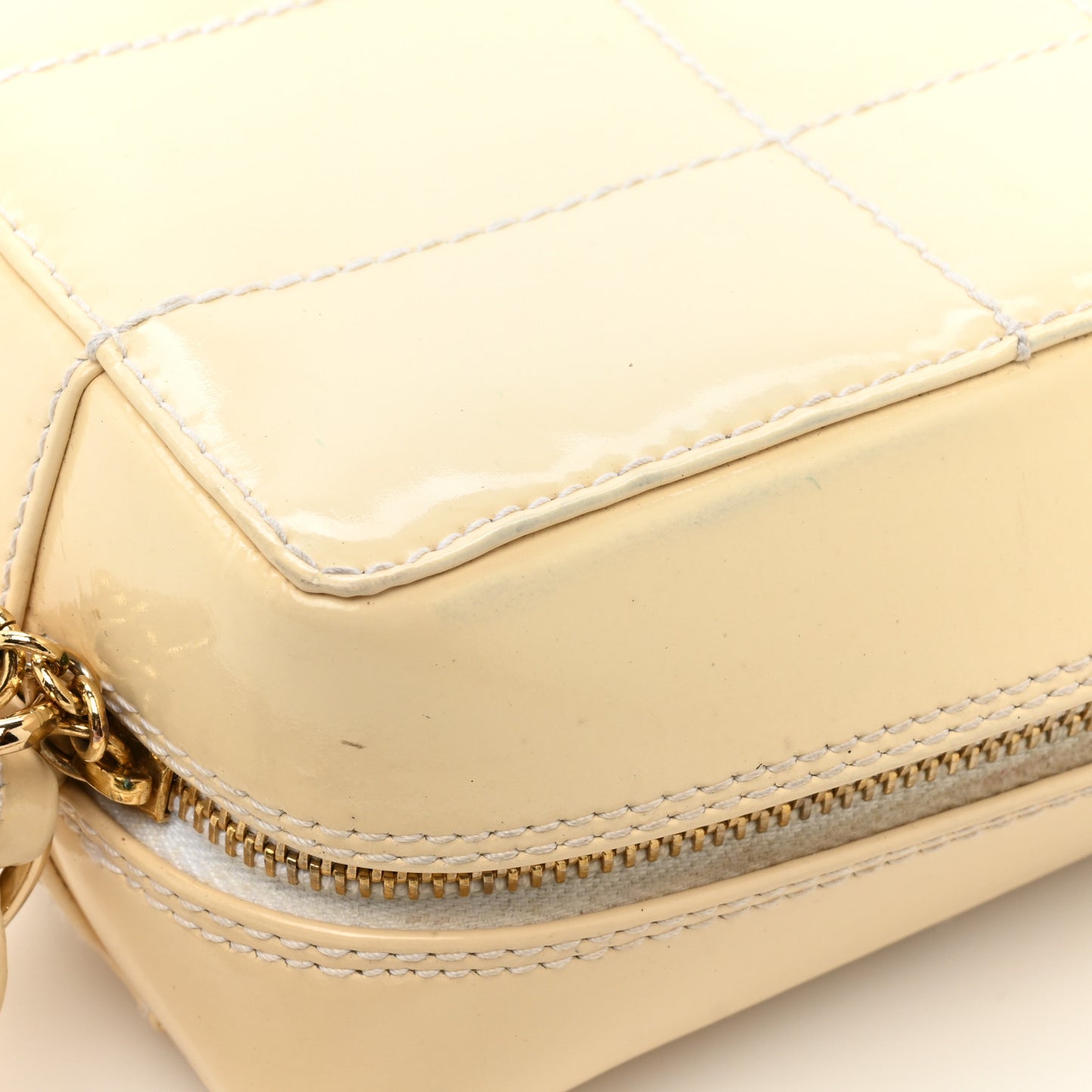Patent Chocolate Bar Camera Bag White