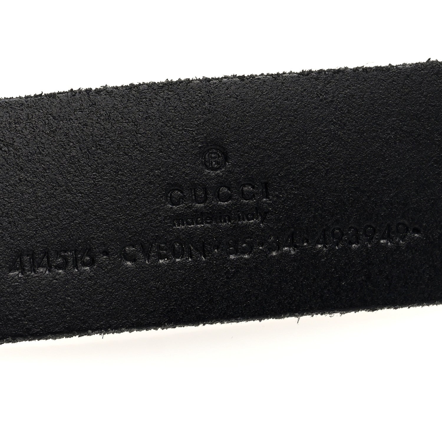Gucci Cuoio Toscano Nickel Double G 85 34 Belt Black 1864243
