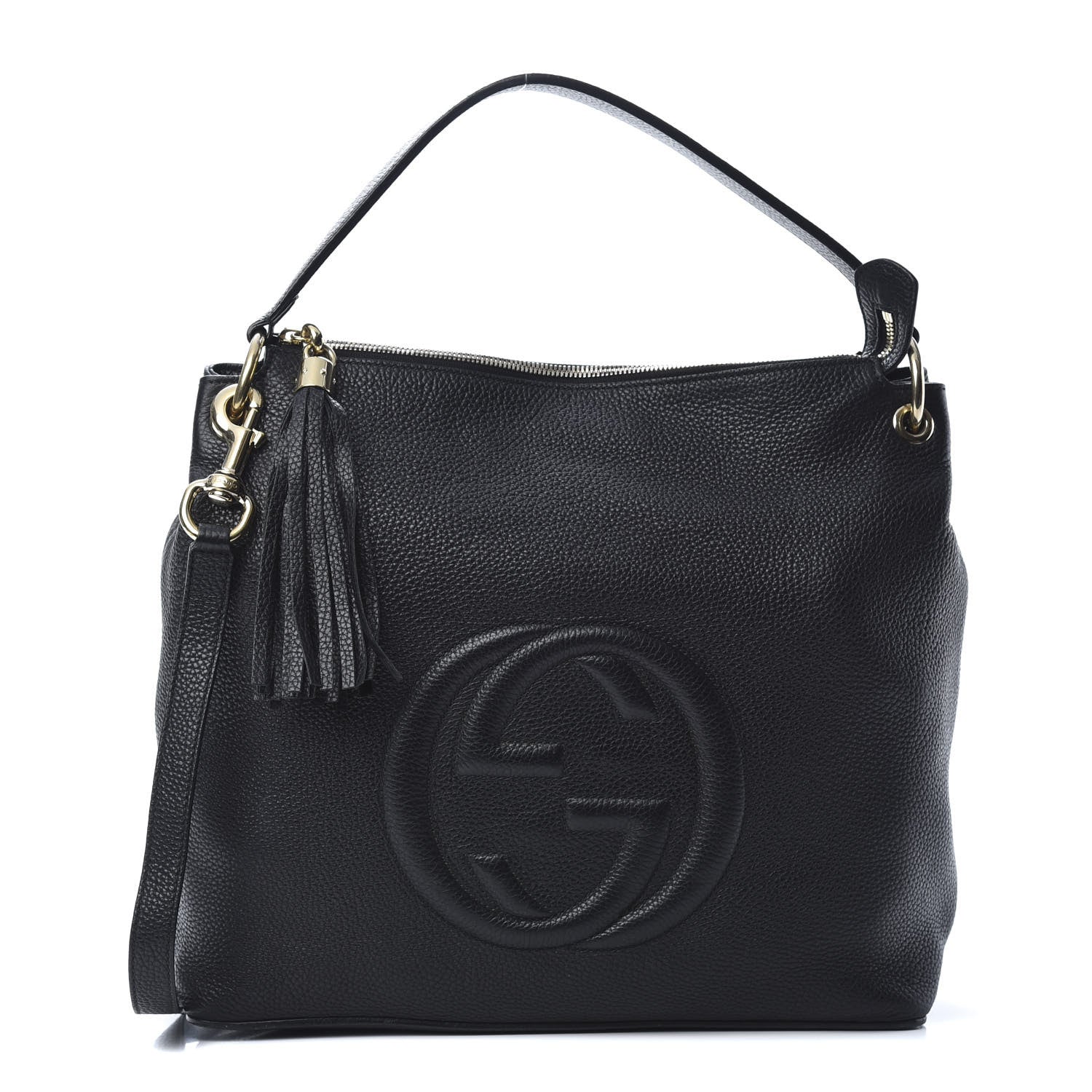 Gucci Pebbled Calfskin Large Soho Hobo Black 1 of 17