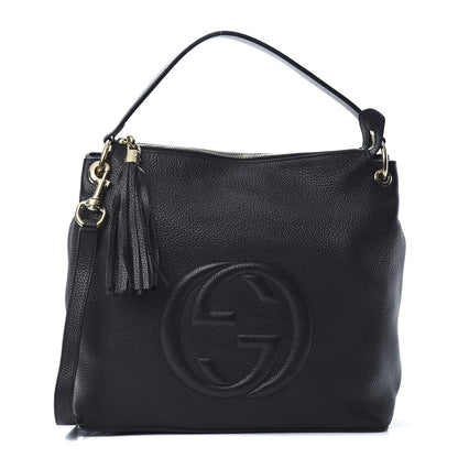 Gucci Pebbled Calfskin Large Soho Hobo Black 1 of 17