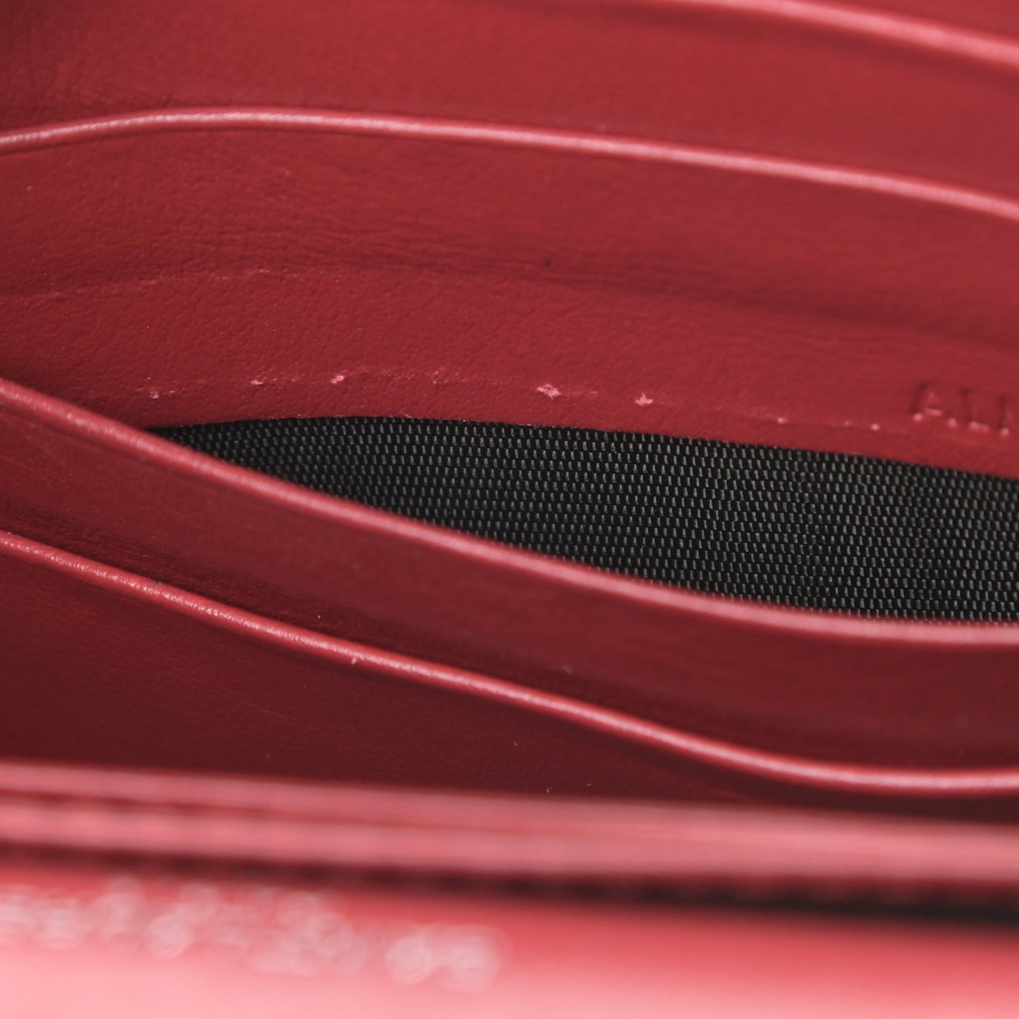 Calfskin Crocodile Embossed Monogram Sunset Chain Wallet Rouge Eros