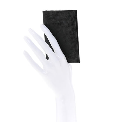 Prada Saffiano Flap Card Holder Black 2 of 8