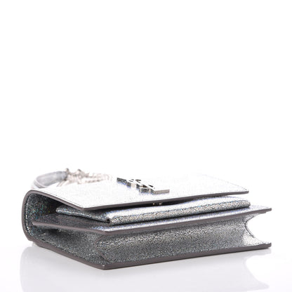 Saint Laurent Metallic Crackled Calfskin Monogram Sunset Chain Wallet Star Light 4 of 7