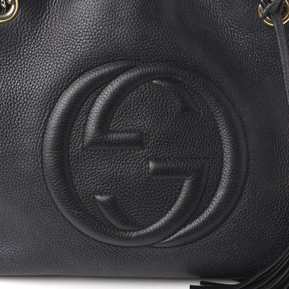 Gucci Pebbled Calfskin Medium Soho Chain Shoulder Bag Black 10 of 10