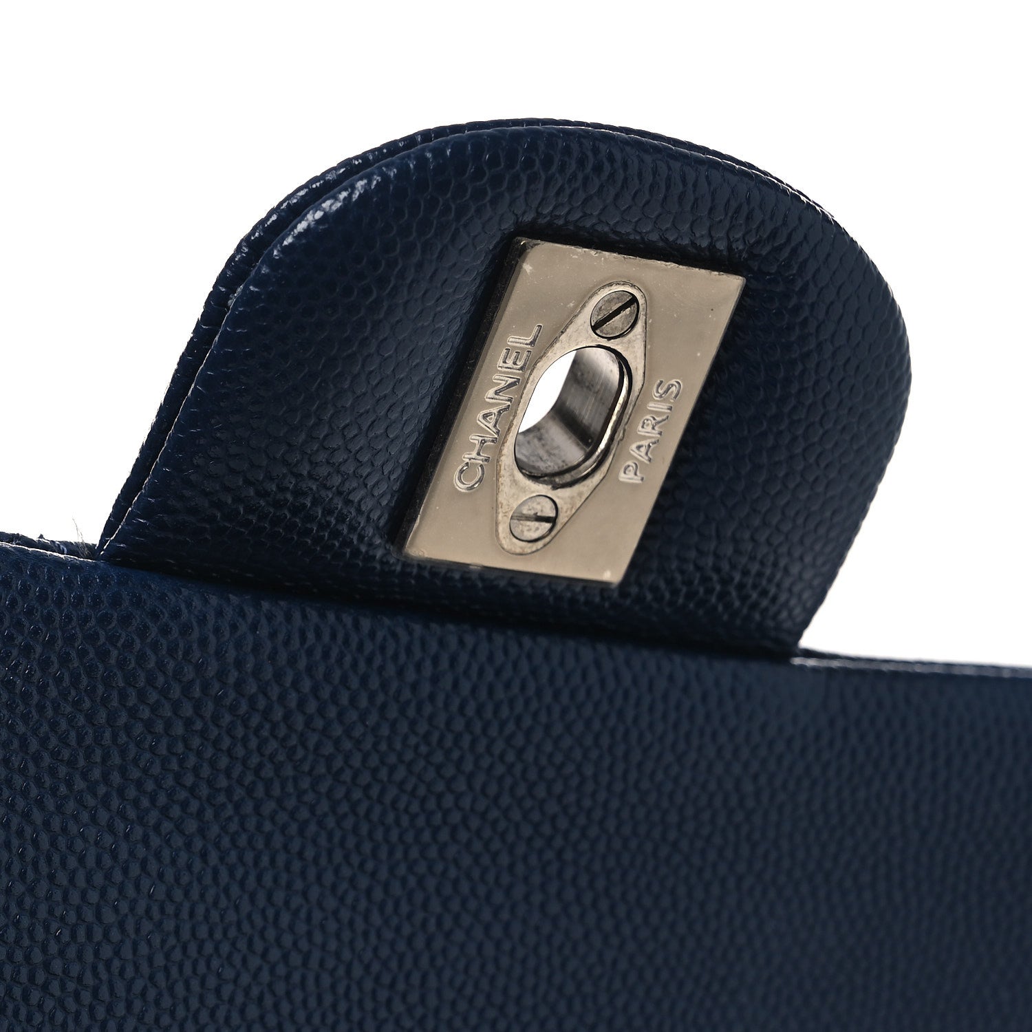 Chanel Caviar Quilted Medium Double Flap Navy 10 of 11