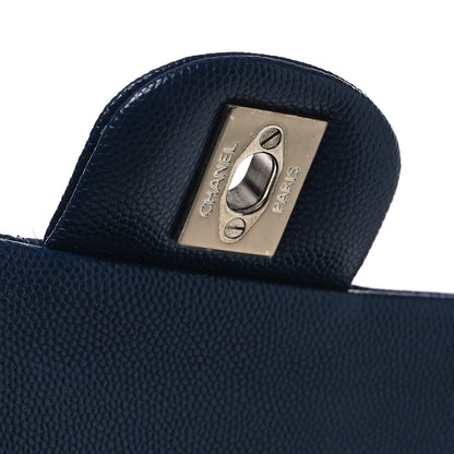 Chanel Caviar Quilted Medium Double Flap Navy 10 of 11
